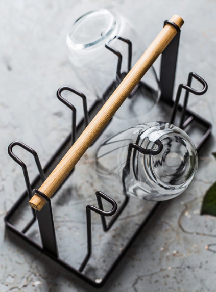 Kitchen Utensils Wrought Iron Cup Holder: Black