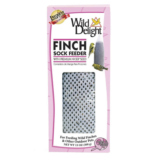 Wild Delight Bird Feeder Finch Sock Feeder/Seed 13 OZ