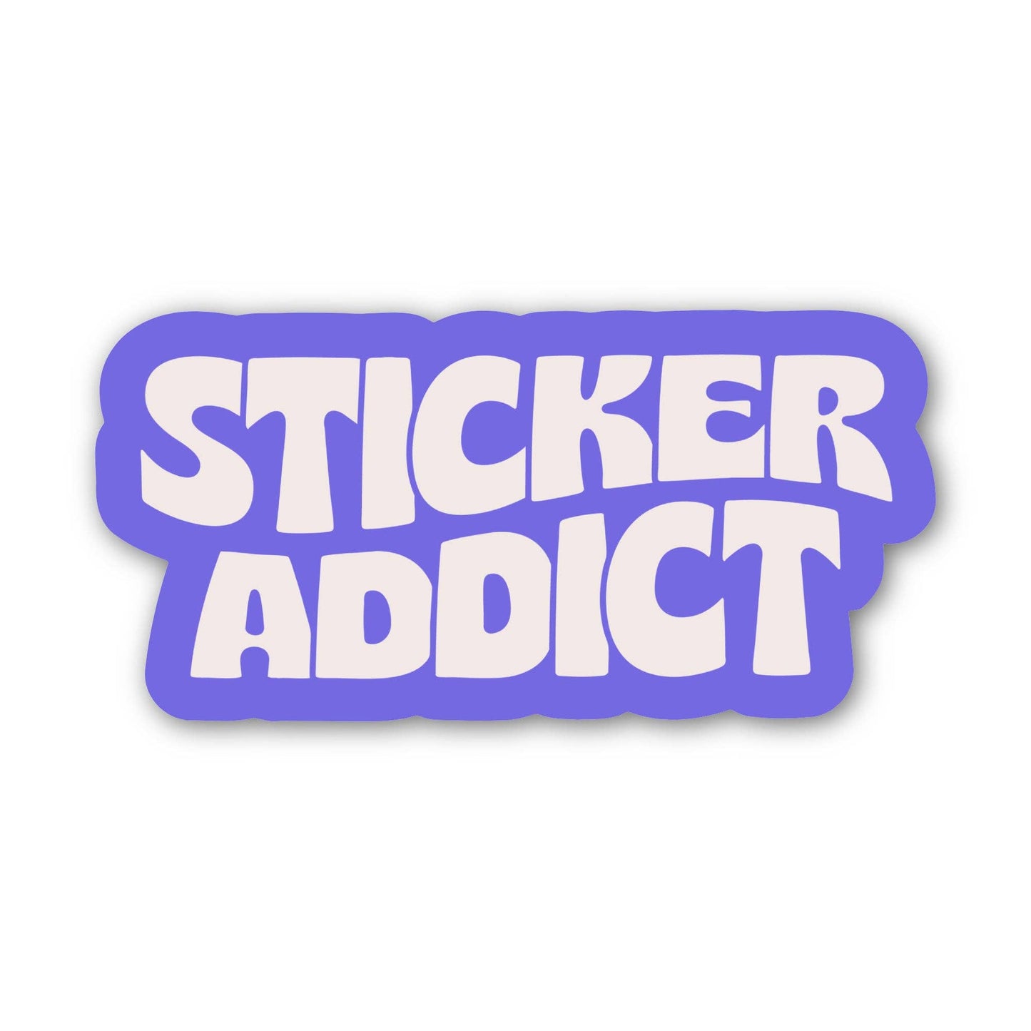 Sticker Addict Groovy Text Purple Sticker
