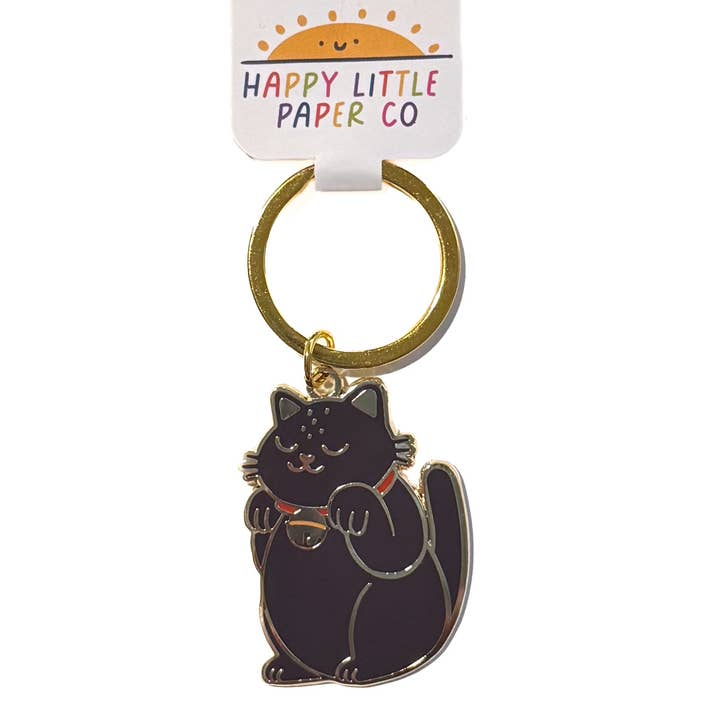 Black Cat Enamel Keychain