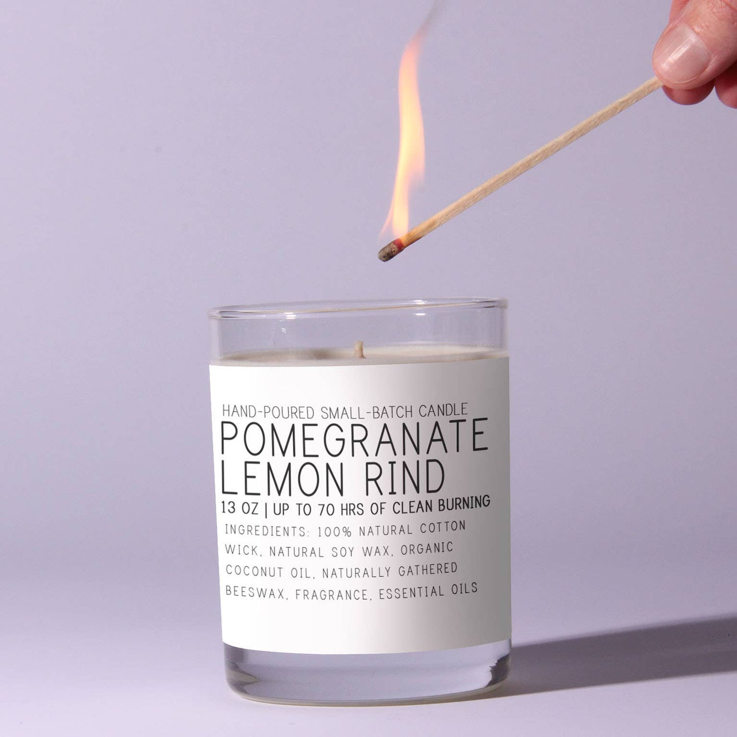 Pomegranate & Lemon Rind - Just Bee Candles: 7 oz (up to 40 hrs of clean burning)