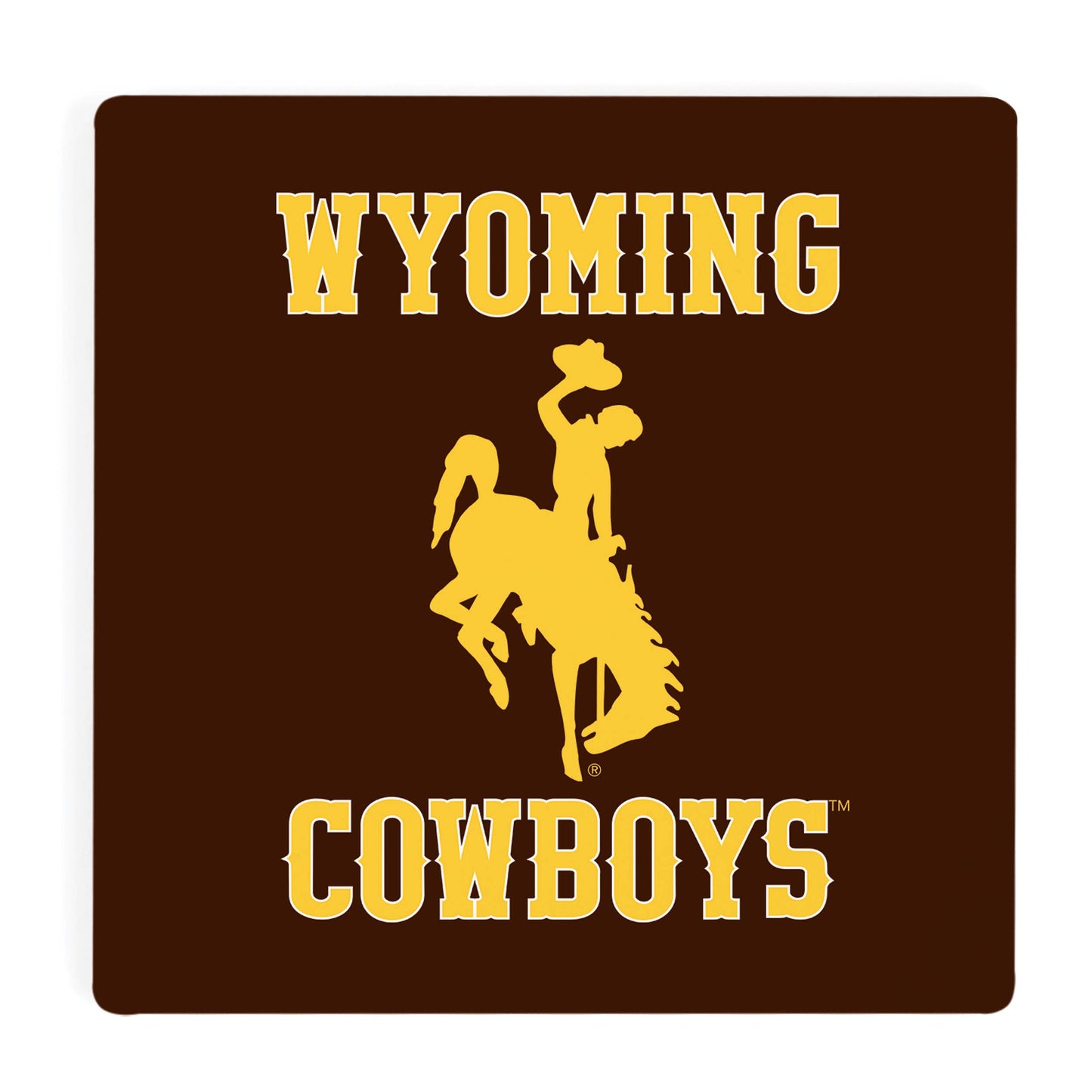 UCOAS1879-WYO Wyoming Cowboys Color Logo Ceramic Coaster