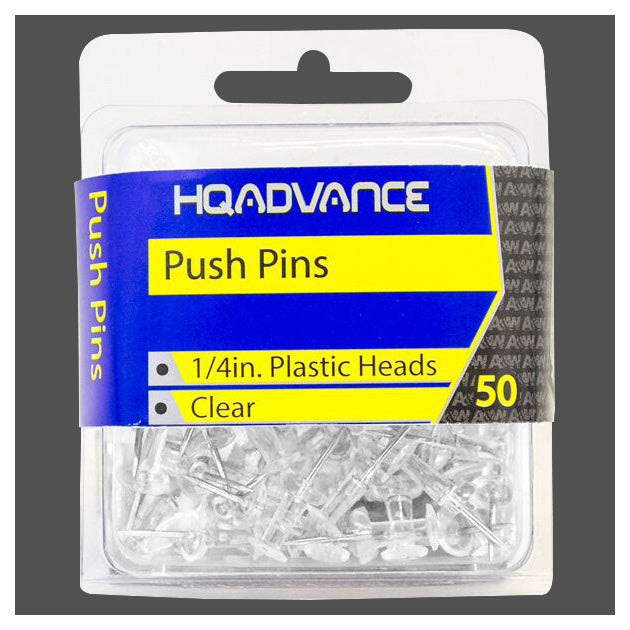 PUSH PINS CLR 50 PK