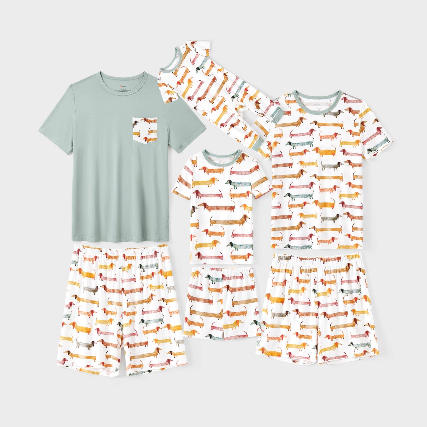 Family Matching Animal-patterned Short-sleeve Pajamas Set: Multi-color / Baby:12-18 M