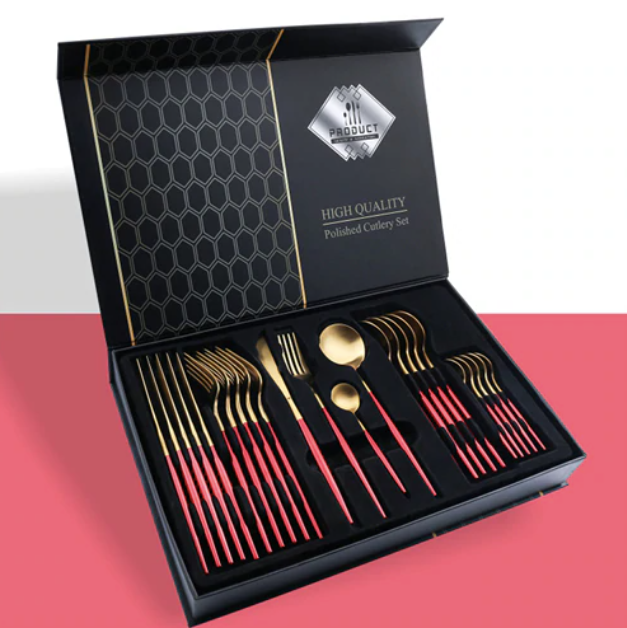 24pcs Tableware Set: Silver