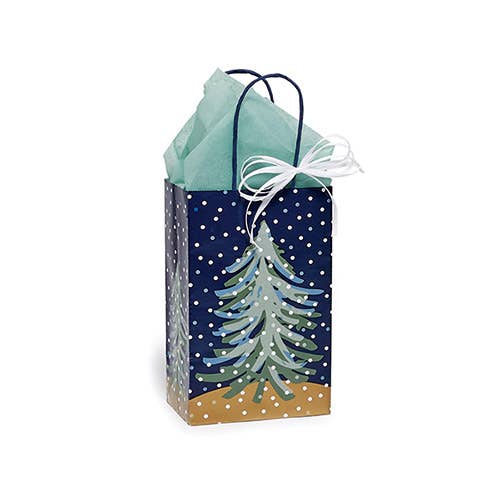 Midnight Flurry Paper Christmas Retail Gift Bags: 25 Pack / Vogue 16x6x12"