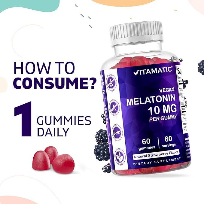 Vitamatic Melatonin 10mg | 60 Vegan Gummies