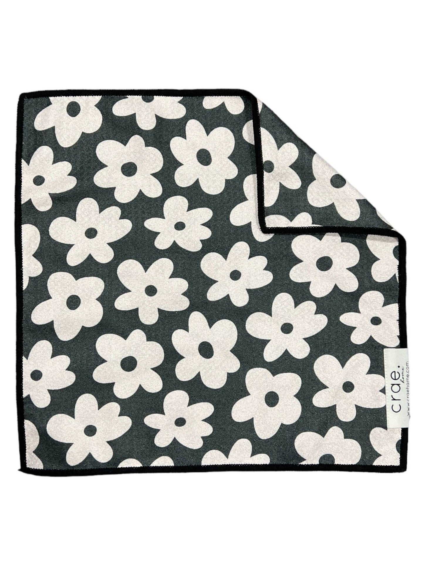 Lulus: Double-Sided Washcloth: Charcoal/Cream / 12x12 in. / Washcloth