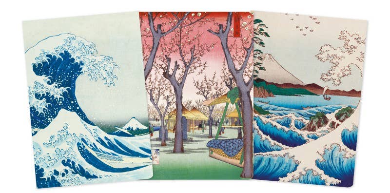 Japanese Woodblocks Set of 3 Midi Notebooks