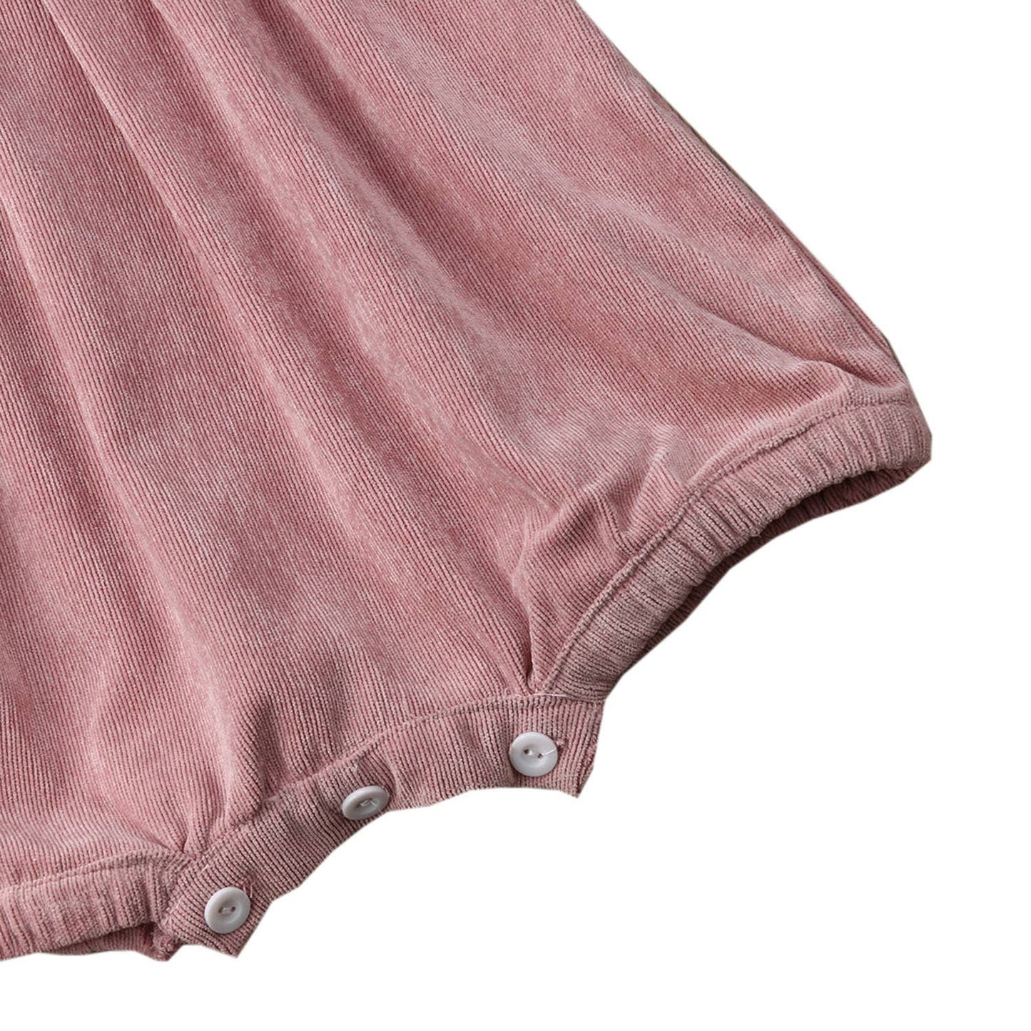 Corduroy Pearl Lace Baby Jumpsuit: Pink / 3-6 Months