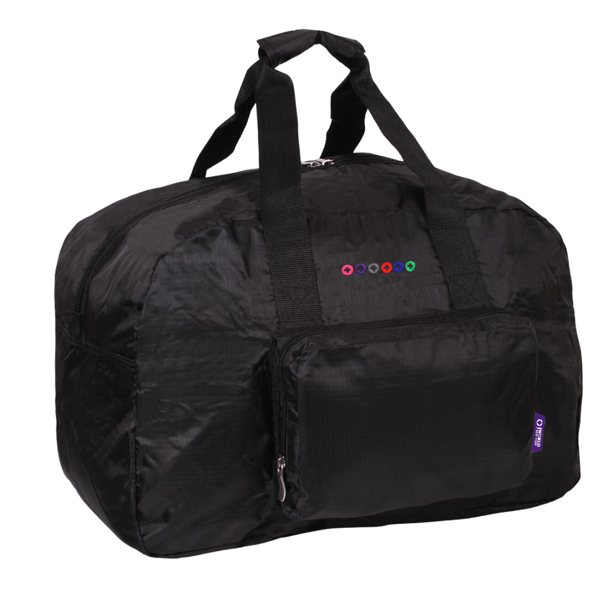 Buena Foldable Duffle Bag: PURPLE FLOWER
