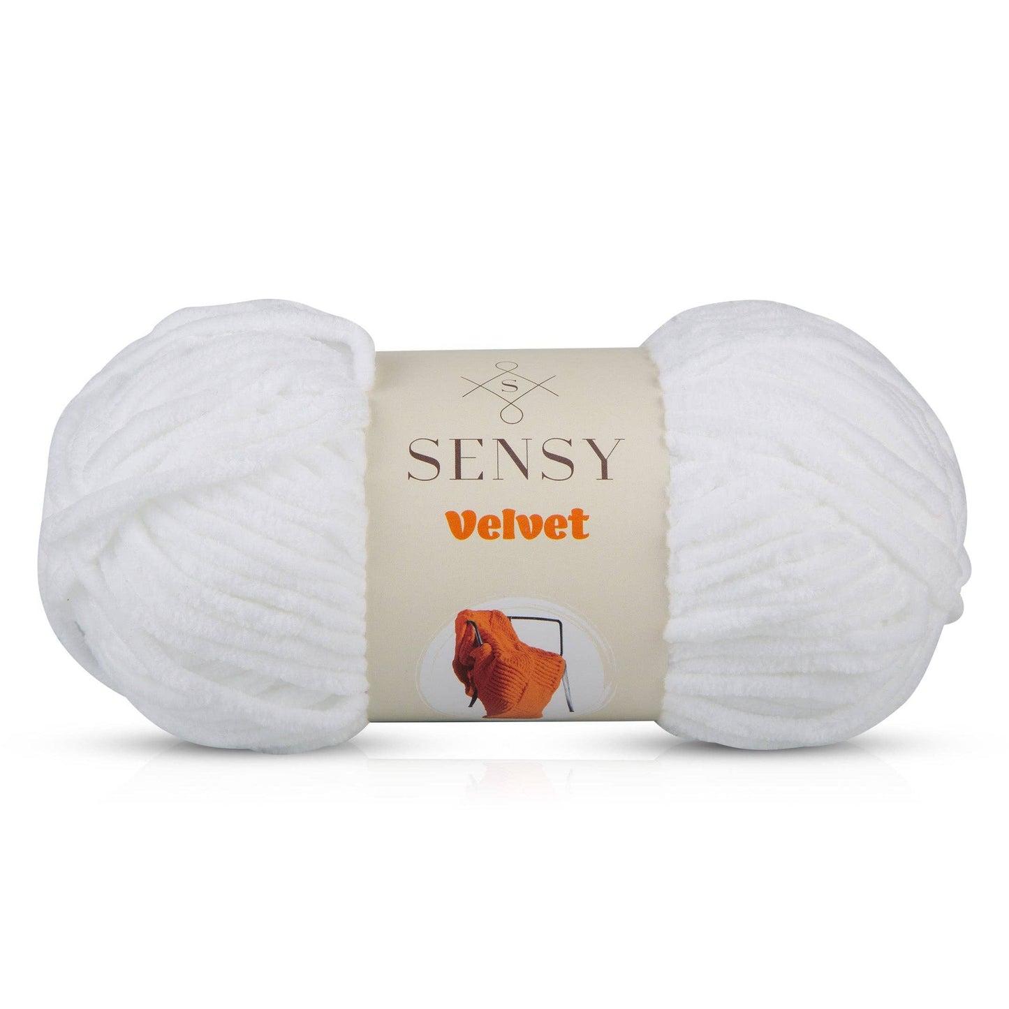 Sensy Velvet Yarn, Blanket Yarn, 3.5 oz, 132 Yards, Gauge 5 Bulky: White / 1 Skein