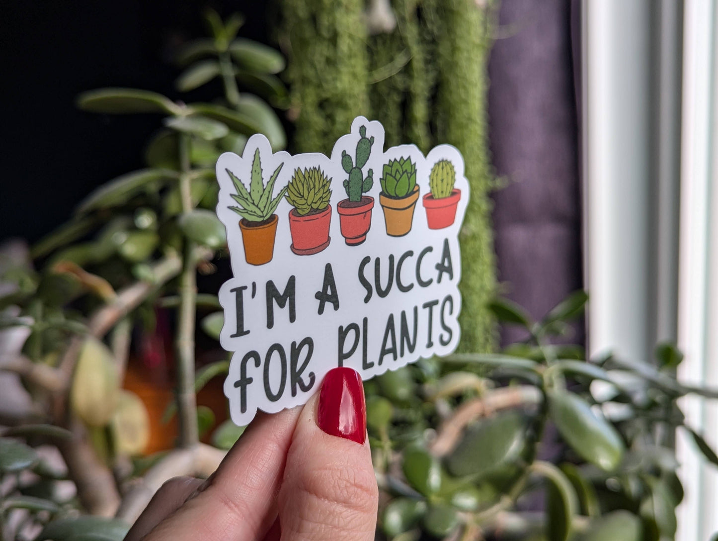 I'm a succa for plants sticker, funny gardener plant merch: Loose