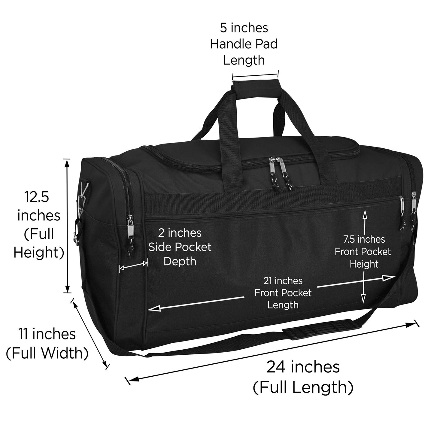DALIX 25" Extra Large Vacation Travel Duffle Bag: Navy Blue