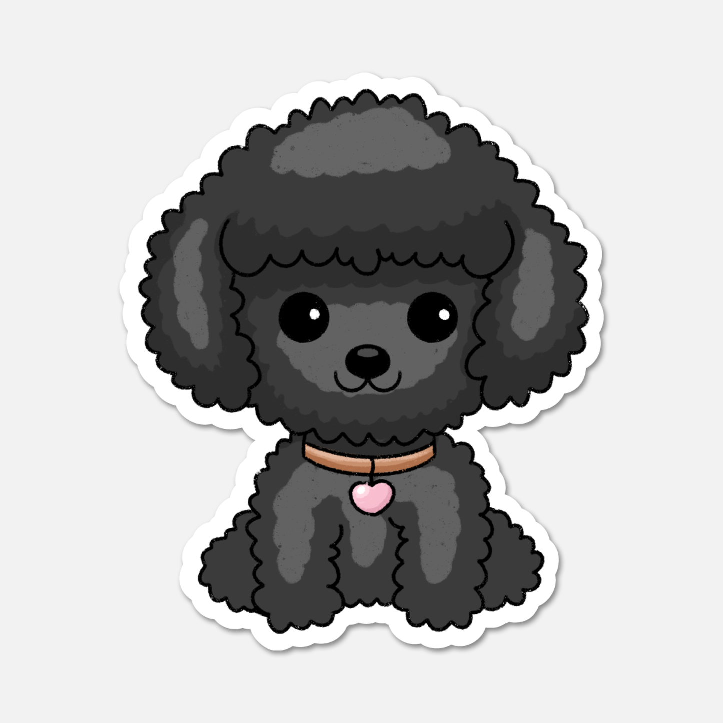 Cleo, The Black Poodle - Dog Sticker