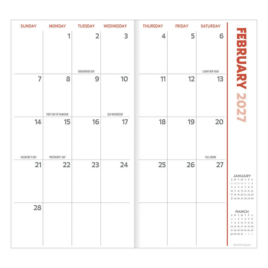 2027-2028 Vintage Blooms Small Monthly Pocket Planner