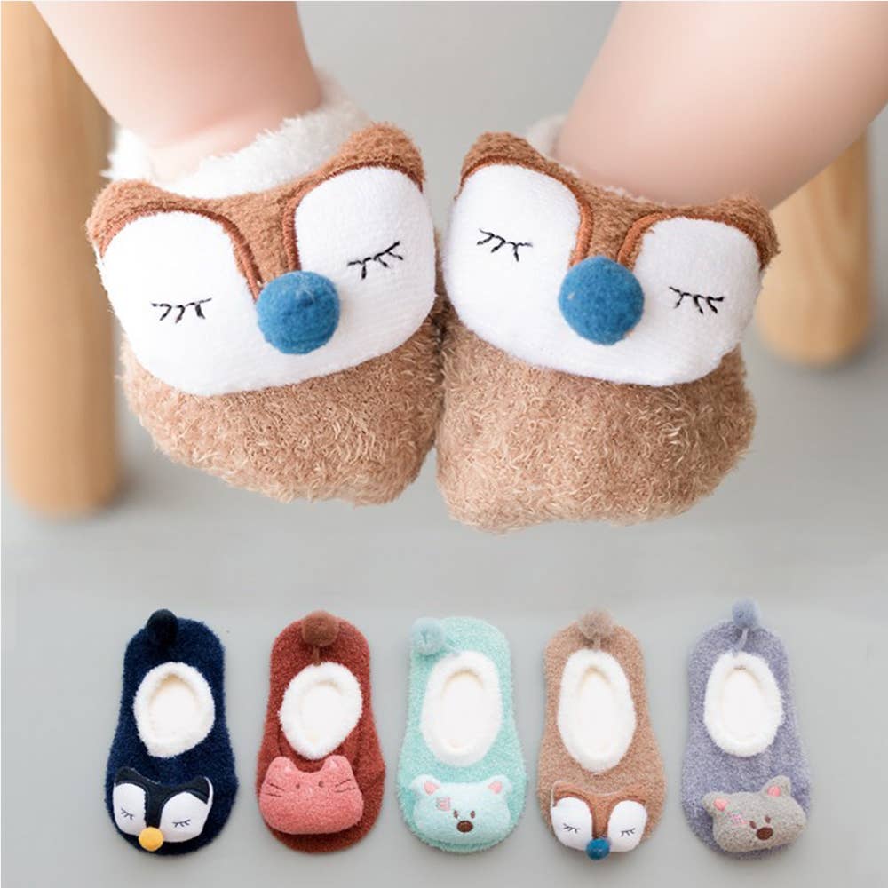 Baby / Toddler Lovely 3D Cartoon Decor Antiskid Floor Socks: Light Blue / 0-3 Months