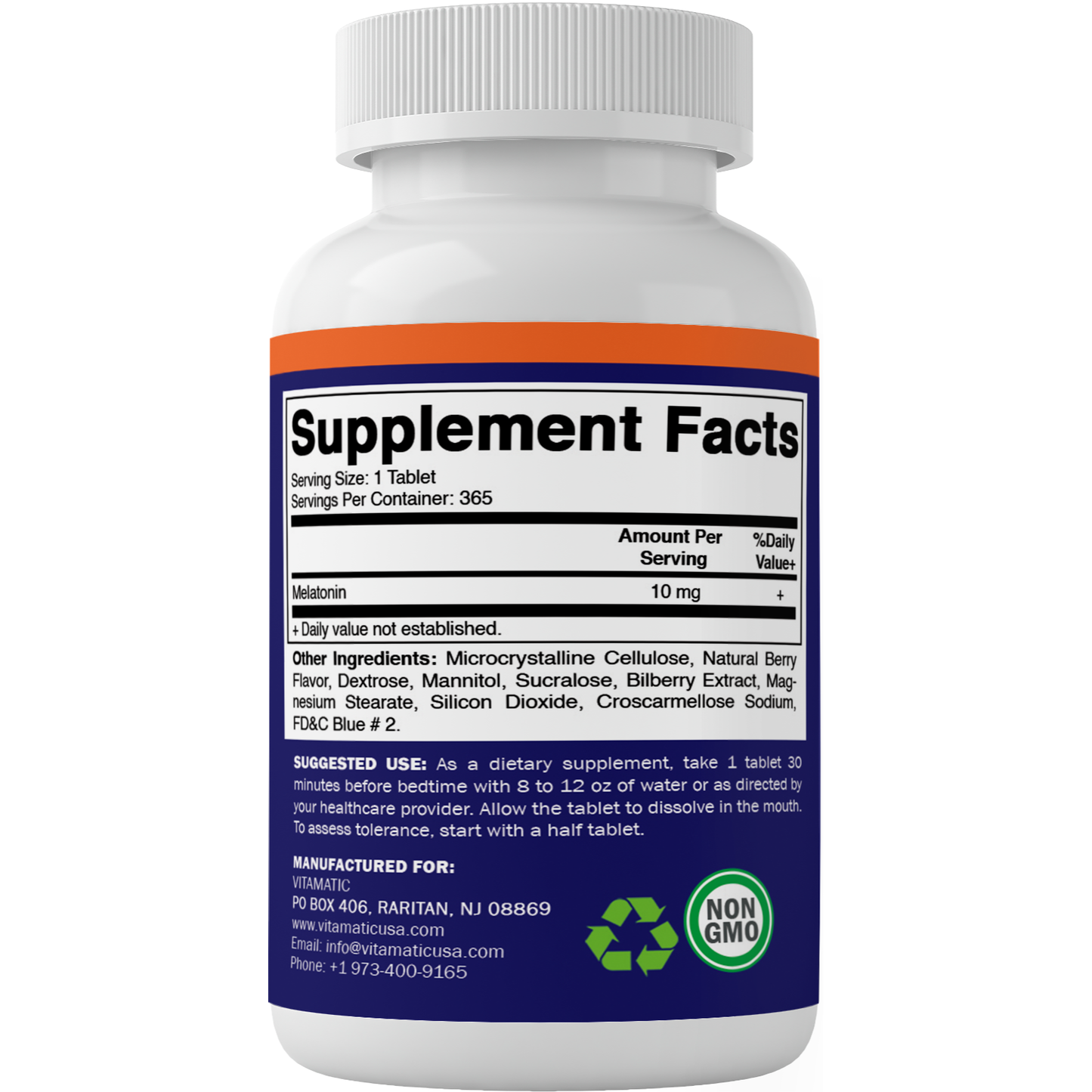 Vitamatic Melatonin 10mg Tablets - 365 Tablets
