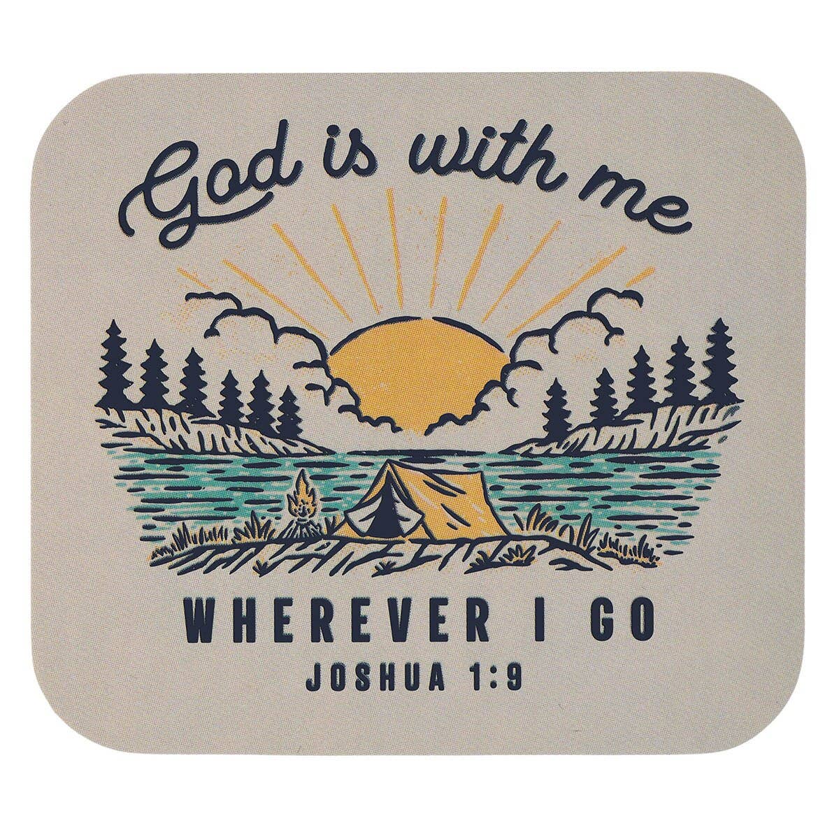 Sticker Vinyl God Is With Me Josh. 1:9