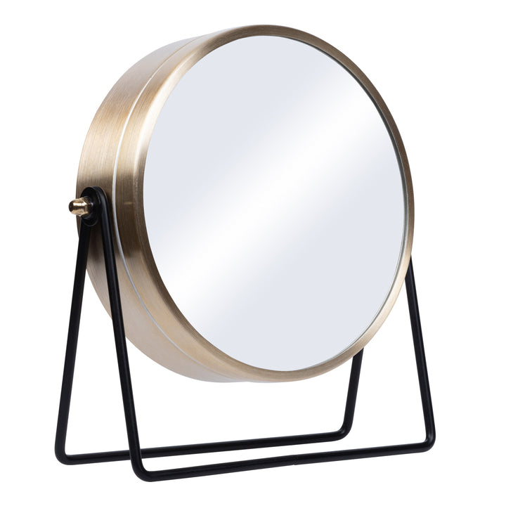 Stiles Swivel Tabletop Metal Clock with Mirror