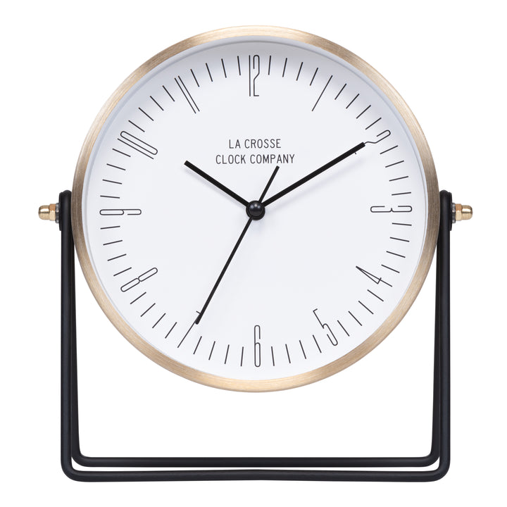 Stiles Swivel Tabletop Metal Clock with Mirror