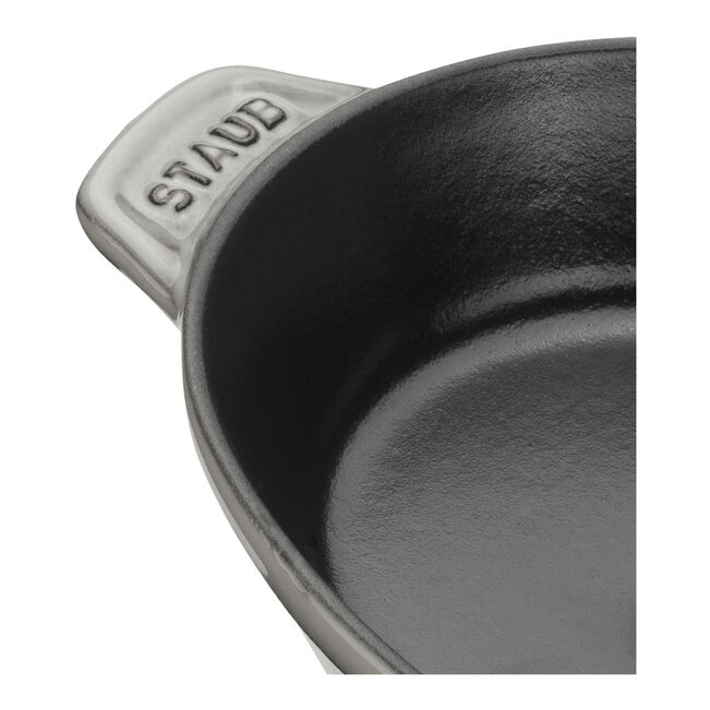 Staub Cast Iron 19-inch, Oval, Covered Baking Dish With Lid, Graphite Grey