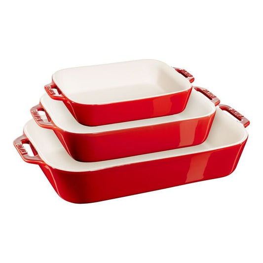 Staub Ceramic - Rectangular Baking Dishes/ Gratins 3-pc, Rectangular Baking Dish Set