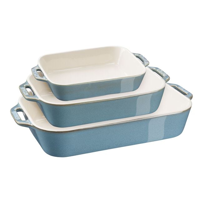 Staub Ceramic - Rectangular Baking Dishes/ Gratins 3-pc, Rectangular Baking Dish Set