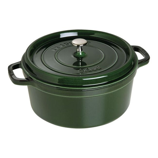 STAUB CAST IRON - ROUND COCOTTES 7 qt, Round, Cocotte, Basil