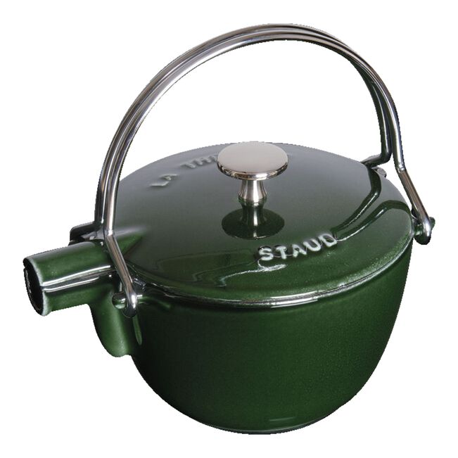Staub Cast Iron 1.2 qt, Round, Tea Kettle, Basil