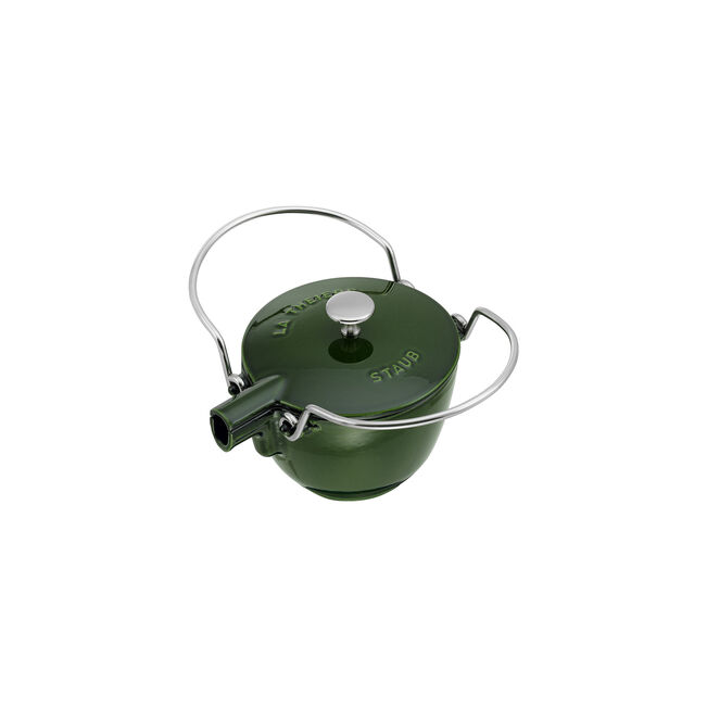 Staub Cast Iron 1.2 qt, Round, Tea Kettle, Basil