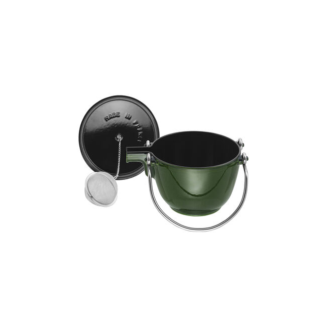 Staub Cast Iron 1.2 qt, Round, Tea Kettle, Basil
