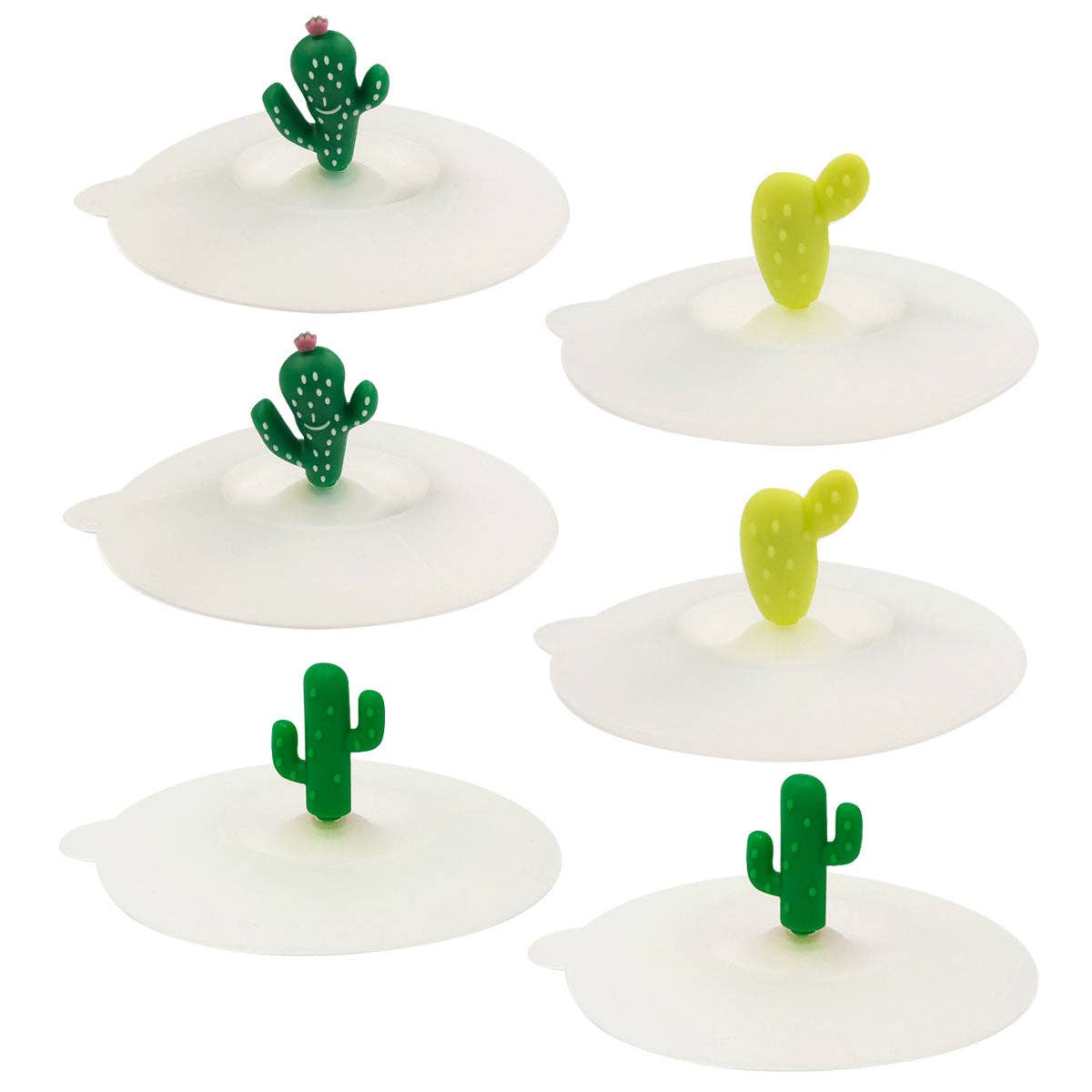 Wrapables Silicone Cup Lids, Anti-Dust Airtight Mug Covers for Hot and Cold Beverages (Set of 6): Cats