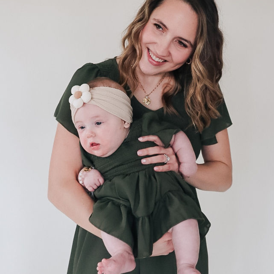 Green Chiffon Mommy & Me Dress - Infant: 9-12M