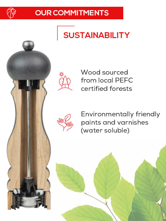 Manual Salt Mill in Wood, White Gloss, 22 cm - 8,75in