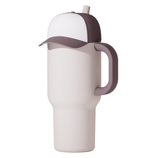 Trucker Mug With Handle Beige - 30 oz