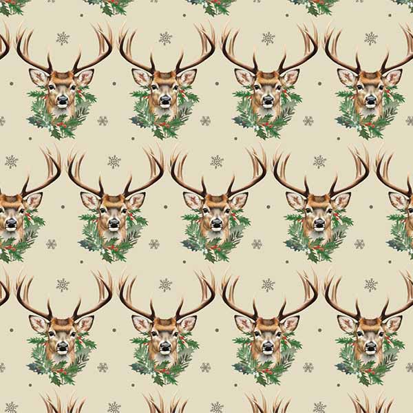 Christmas Wrapping Paper: Evergreen Deer / 1 Pack / 24"x85'