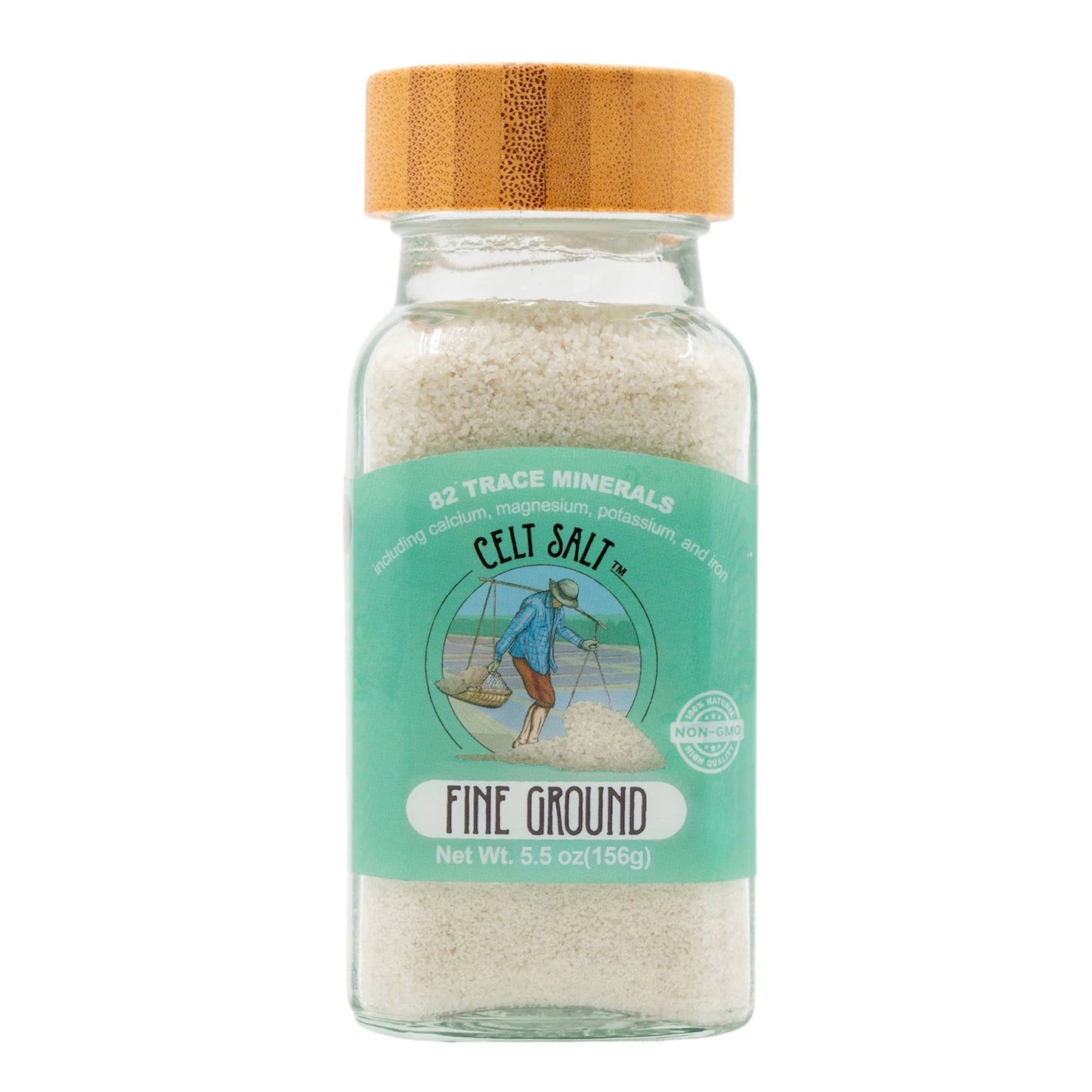 FGS Celtic Sea Salt, Fine Ground 5.5 oz Glass Shaker