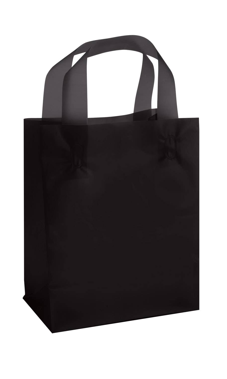 Frosted Retail Shopping Bags: Clear - Handles / Case of 250 / Large