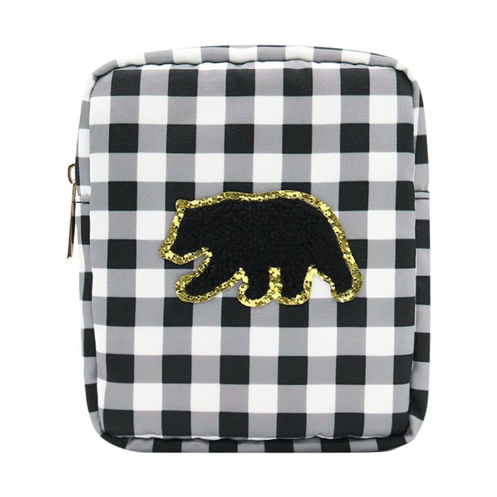 Varsity Collection Cosmetic Bag Flash Black Bear Plaid