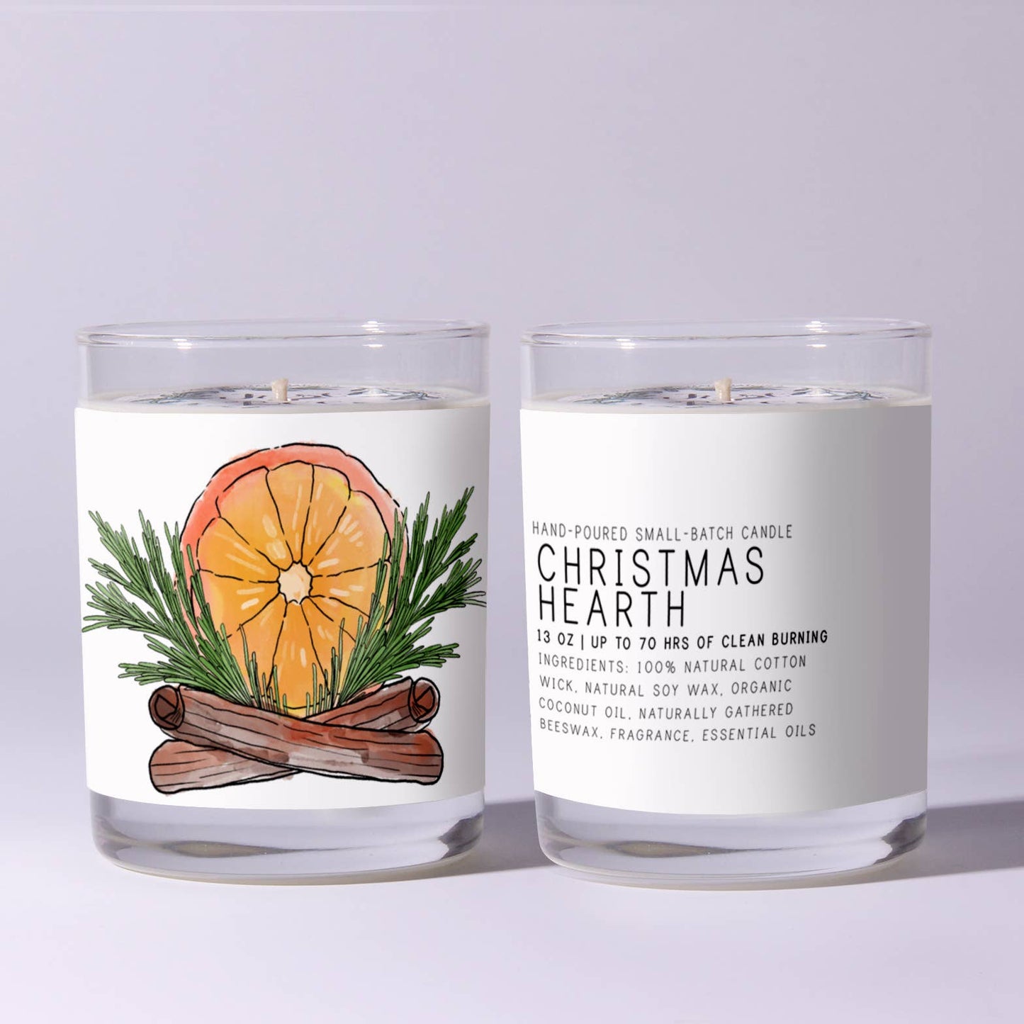 Christmas Hearth - Just Bee Candles: 13 oz (up to 60 hrs of clean burning)