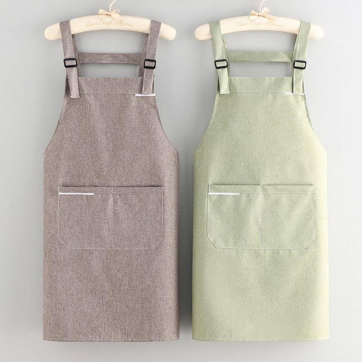Fabric coating Solid Color apron with pockets bulk_CWMM2037: Blue / (OS) 1