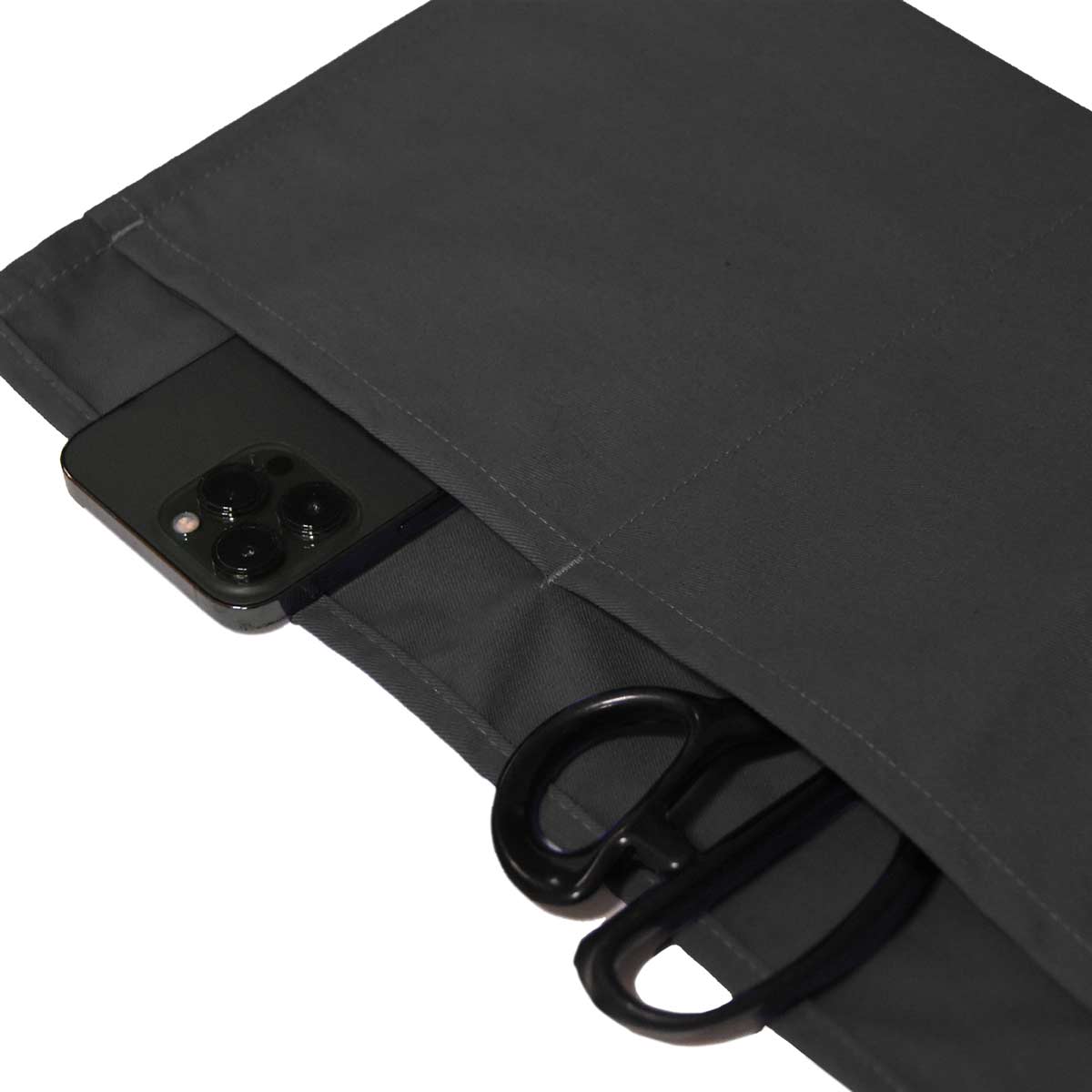 DALIX Waist Aprons Kitchen Bib Poly Cotton 3 Pockets: Black
