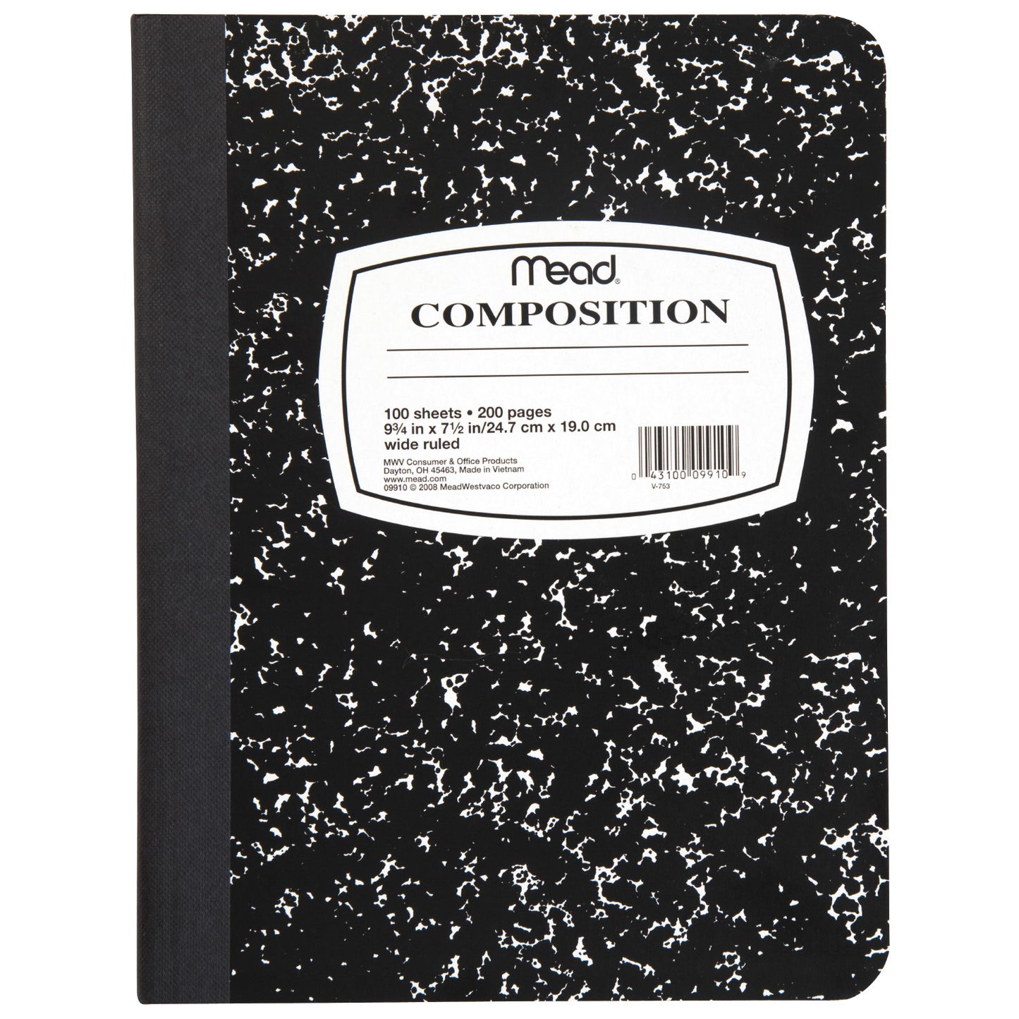 Composition Note Book Wide Ruled 100 Count