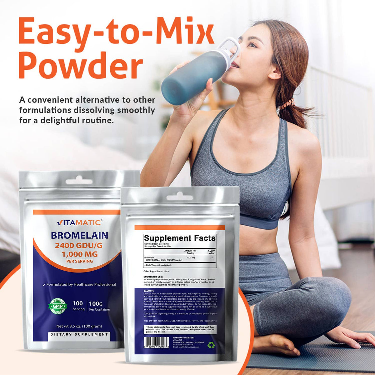 Vitamatic Bromelain Powder | Digestive Enzyme | 100g