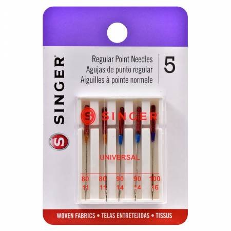 SINGER UNIVERSAL RED BAND MACHINE NEEDLES SIZES 11/14/16 5CT 4766