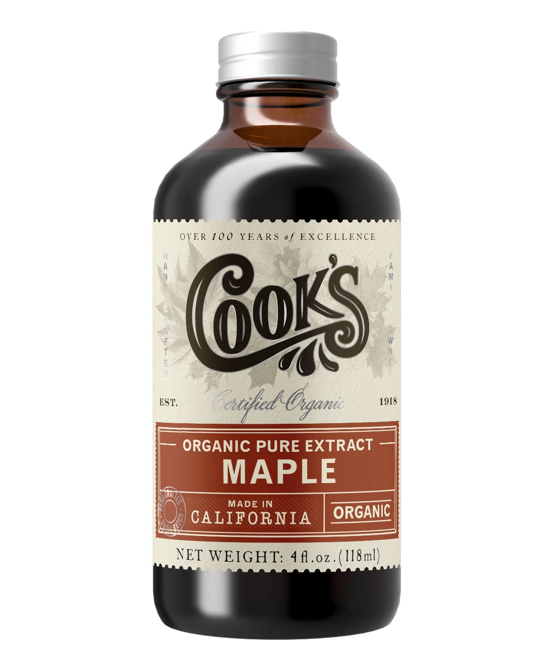 Organic Pure Maple Extract: 4 Oz