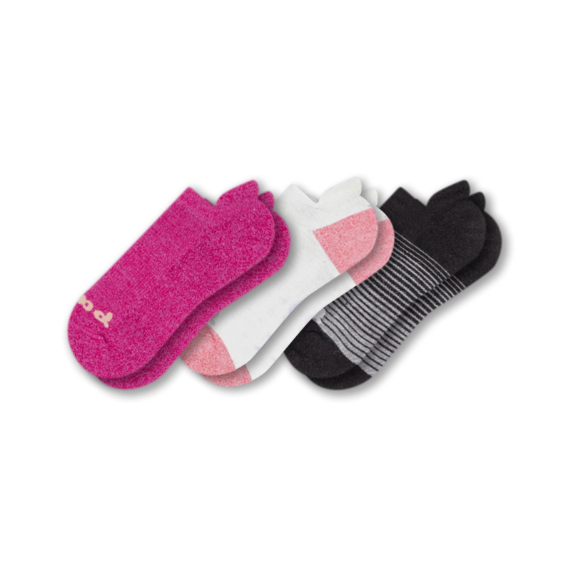 3 Pack - Women's Low Cut Pacas Socks: ALPACA/Chambray & Harbor Blue Alpaca & Dark Purple Melange Alpaca / Small / Medium (US: 5 - 8)