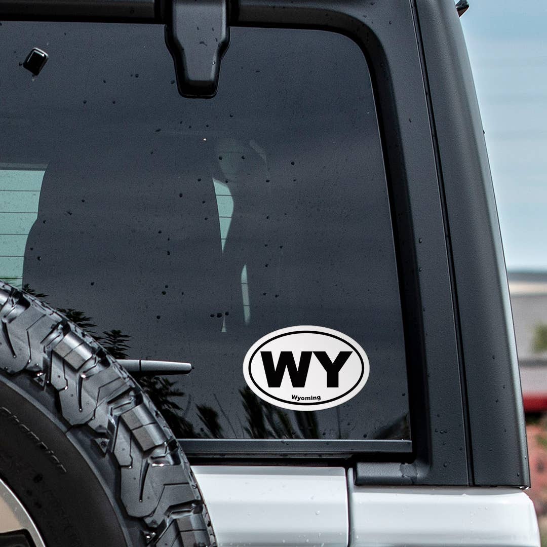 Wyoming WY State Oval Sticker Vinyl Decal: 3"