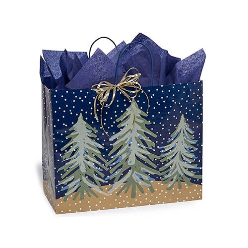 Midnight Flurry Paper Christmas Retail Gift Bags: 25 Pack / Vogue 16x6x12"